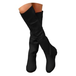 Mepaouo Women's Slouchy Knee High Boots Wide Calf Pull On Flat Boot Suede Fall Weather Winter Shoes - Thumbnail 1