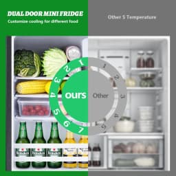 DEMULLER 2.7 Cu.ft Mini Refrigerators Mini Fridges with Freezer Double Door for Room,Apartment - Thumbnail 8