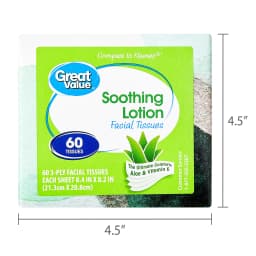 Great Value Soothing Lotion Facial Tissues, 1 Cube, 60 Tissues per Cube, 3-Ply, Compare to Kleenex® - Thumbnail 6