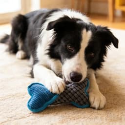 Plush Squeaky Bone Dog Toy with Corn Fiber Edge, Durable Chew Toy for Relaxation, Interactive Boredom Relief Companion(Green) - Thumbnail 4