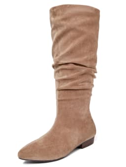 Women's Extra Wide Calf Knee High Boots, True Wide Width Long Slouchy Ladies Boots, Flat Low Heel Casual Combat Tall Boots for Women. - Thumbnail 2