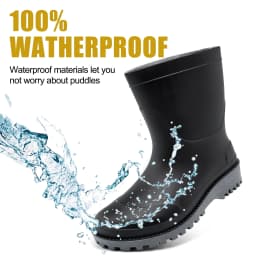 MeMoride Men's Waterproof Rain Boots Rubber Ankle Boots Garden Shoes Work Boots Outdoor - Thumbnail 5