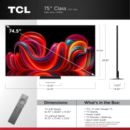 TCL 75” QM8L Series SQD-Mini LED QLED Smart Google TV (NEW 2026) - TCL Deep Color System with Super QLED - Thumbnail 2