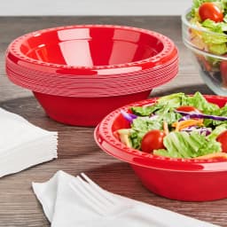 (3 pack) Great Value Everyday Disposable Plastic Bowls, Red, 20 oz, 25 Count - Thumbnail 4
