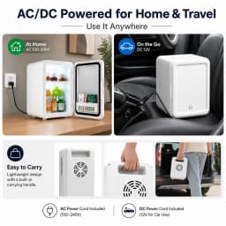 BODEGA 4L Mini Skincare Fridge with LED Mirror, Portable Thermoelectric Cooler & Warmer, AC/DC Powered Small Refrigerator for Bedroom, Dorm & Makeup - Thumbnail 6