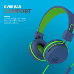 JLab JBuddies Studio On-Ear Kids Wired Headphones, Blue/Green, Studio Volume Safe, Volume Limiter, Folding, Adjustable, Noise Isolation - Thumbnail 3