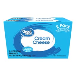 Great Value Cream Cheese Brick, 8 oz Block, 2 Pack - Thumbnail 1