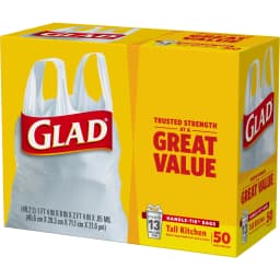 Glad Tall Handle-Tie Kitchen Trash Bags - 13 Gallon - 50 ct - Thumbnail 3
