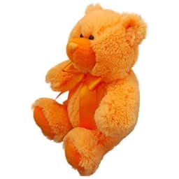 Anico Plush Colorful Cuties A9820OR Bright Orange 8" Teddy Bear - Thumbnail 1