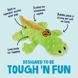 goDog Gator Plush Toy for Dogs with Chew Guard Technology for Stronger & Longer Play, Soft & Durable with Built-In Squeaker, Green, Large - Thumbnail 4