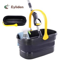 Eyliden Collapsible Plastic Bucket with Handle, 10L Capacity, Black, Utility Storage and Cleaning Pail - Thumbnail 1