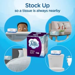 Puffs Ultra Soft Non-Lotion Facial Tissues, 2 Family Boxes, 124 Tissues per Box - Thumbnail 4