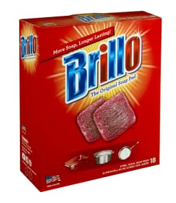 (2 pack) Brillo Steel Wool Soap Pads, 2.5 x 3, Gray/Pink, 18 Pads/Box - Thumbnail 2