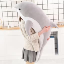 11.8Inch Soft Dolphin Plush Pillow Stuffed Animal Toy Cute Ocean Sea Life Cushion for Family Room Decor and Comforting Hugs - Thumbnail 8