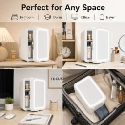 BODEGA 4L Mini Skincare Fridge with LED Mirror, Portable Thermoelectric Cooler & Warmer, AC/DC Powered Small Refrigerator for Bedroom, Dorm & Makeup - Thumbnail 5