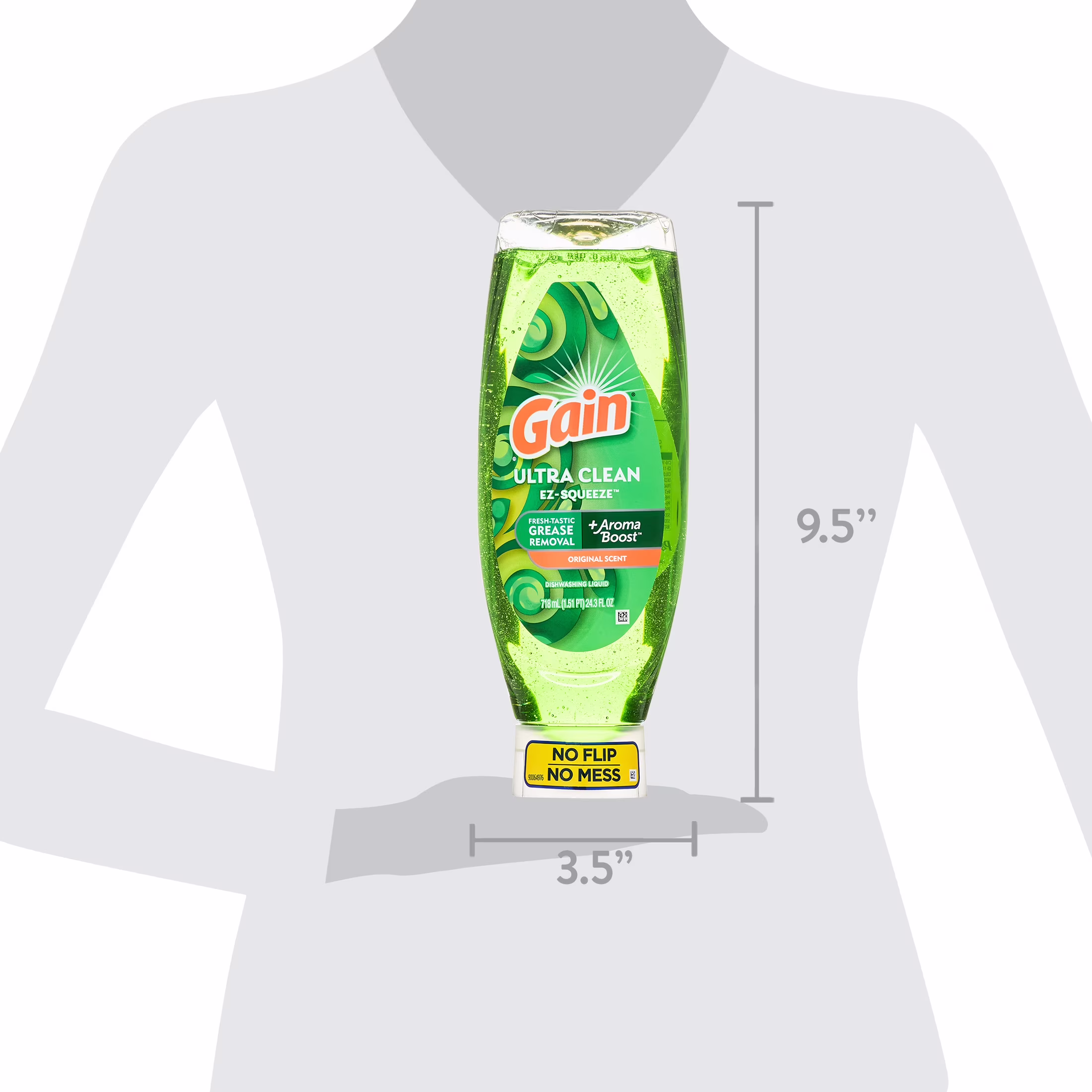 Gain EZ-Squeeze Dishwashing Liquid Dish Soap, Original Scent, 24.30 fl oz - Thumbnail 8
