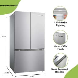 Hamilton Beach 20.3 cu. ft. French Door Refrigerator, Platinum Silver, HZ7602 - Thumbnail 4