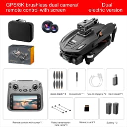 SEREE Drone with Camera 8K HD FPV 5G Brushless Motor 4.5" Screen Foldable RC Quadcopter Obstacle Avoidance Drone - Thumbnail 10