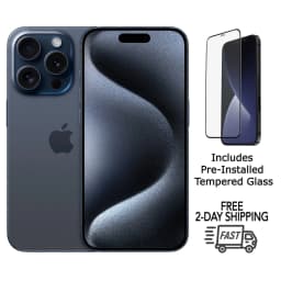 Restored Unlocked, Apple iPhone 15 Pro Max, A2849 256GB 4325 mAh Battery 8 GB RAM, Cell Phones, Blue Titanium, 1 count - Thumbnail 1