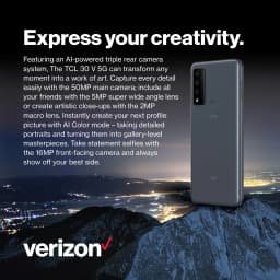 Verizon TCL 30 V 5G, 128 GB, Black- Prepaid Smartphone [Locked to Verizon Prepaid] - Thumbnail 8