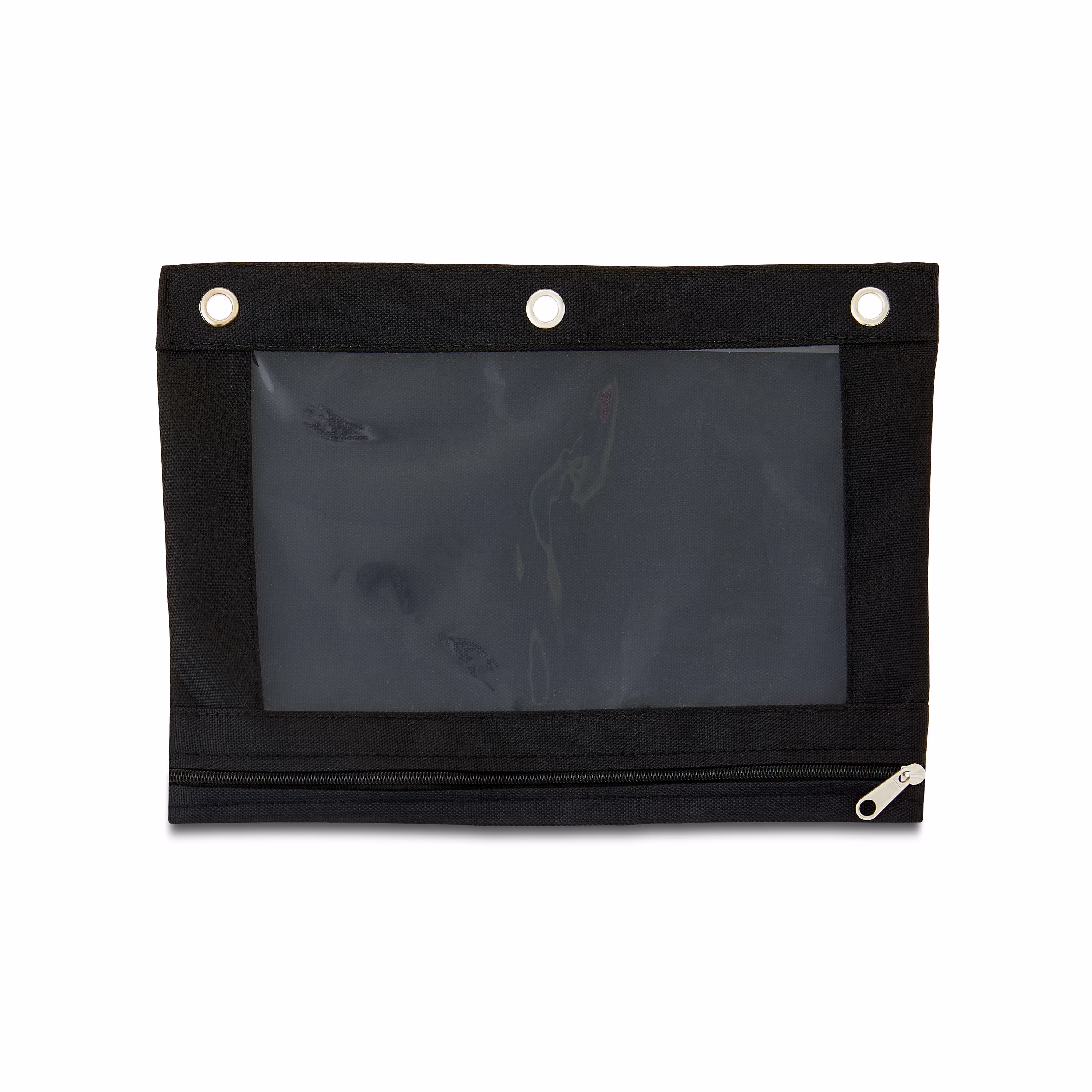 Pen + Gear Black Solid Polyester Zipper Binder Pouch, Pencil Pouch For Binder - Thumbnail 2