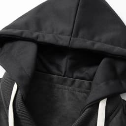 Eryao Men's Zip Up Jacket Fall Winter Vintage Faux Leather Patchwork Hooded Jackets Casual Big and Tall Drawstring Outerwear Coat with Multi Pockets Black,M - Thumbnail 5