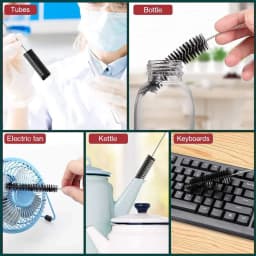 "Long Straw Brush, Nylon Pipe Tube Cleaning Brush, 10 Different Diameters, Straw Cleaner Brush set of 10 for Drinking Straws, Bottles, Keyboards - Thumbnail 5