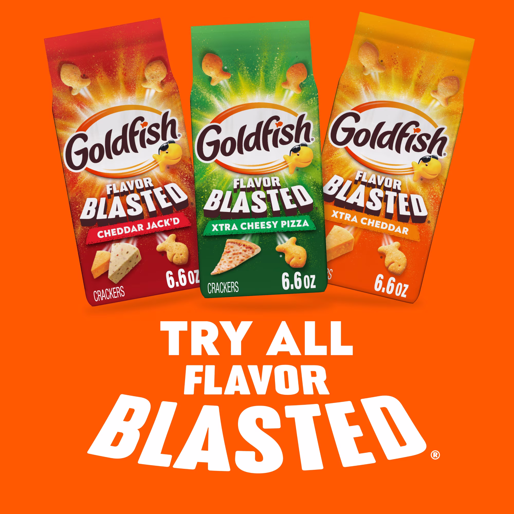 Goldfish Flavor Blasted Xtra Cheddar Cheese Crackers, 6.6 oz Bag - Thumbnail 7