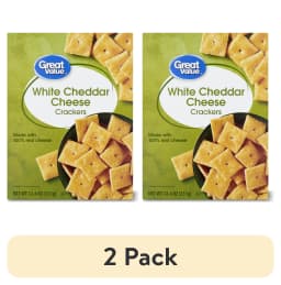 (2 pack) Great Value White Cheddar Cheese Crackers, 12.4 oz - Thumbnail 1