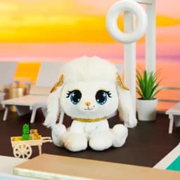 P.Lushes Designer Fashion Pets Catalina Monroe Premium Poodle Puppy Stuffed Animal, White and Gold, 6” - Thumbnail 4