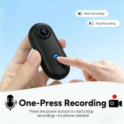 JETO 1080P Mini Body Camera 64GB, Wearable Clip-On POV Camera WiFi App - Thumbnail 3