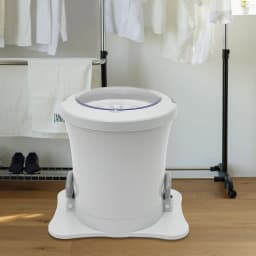 9L Portable Foot Operated Non-Electric Dehydrator Mini Manual Dehydrator Washing Machine White Round - Thumbnail 4