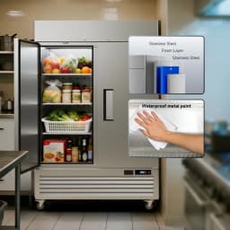 VEECOOL 54.4" W Commercial Refrigerators WiFi-Enabled, 49 cu.ft. Stainless Steel Reach-In Fridge with 8 Shelves, APP & Digital Control, LED Lighting - Thumbnail 7