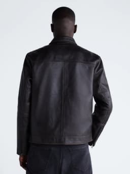 Free Assembly Men's Leather Jacket with Zip Pockets, Sizes XS-2XL - Thumbnail 4
