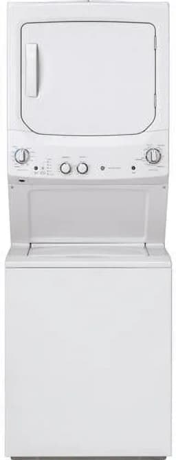 GE GUD27ESSMWW Unitized Spacemaker 3.8 Washer with Stainless Steel Basket and 5.9 Cu. Ft. Capacity Electric Dryer, White - Thumbnail 1