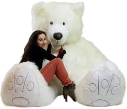 American Made 9 Foot Giant Teddy Bear Soft 108 Inches Enormous Huge Stuffed Animal White Made in USA - Thumbnail 8