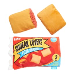 BARK 3-Part Pizza Roll Squeak Lovers Snacks Dog Toy For Medium and Large Dog Sizes - Thumbnail 6