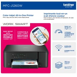 Brother Work Smart MFC-J1260W Wireless Color Inkjet All-in-One Printer - Thumbnail 11