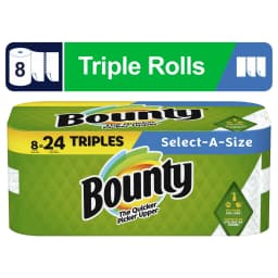 Bounty Paper Towels Select-a-Size, 8 Triple Rolls - Thumbnail 1