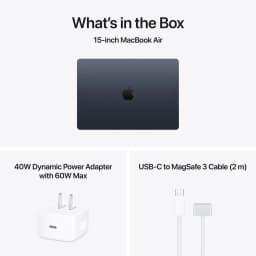 Apple CTO MacBook Air 15" with M5 Chip, 10-Core CPU, 10-Core GPU, 24GB Memory, 512GB SSD, 40W Dynamic (Midnight) - Thumbnail 8