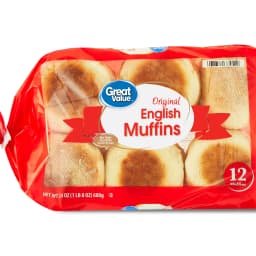 Great Value Original English Muffins, 24 oz Bag, 12 Count (Refrigerated) - Thumbnail 1
