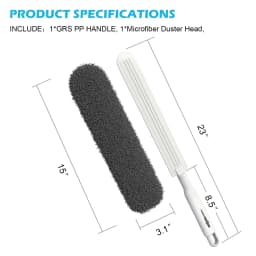 EHOMGUI Microfiber Duster with Replaceable & Washable Head, Extends to 23 in, Unscented,Gray - Thumbnail 4
