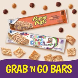 Cinnamon Toast Crunch and REESE'S Puffs Cereal Treat Bars, Variety Pack, 28 Count, 23.8 oz - Thumbnail 3
