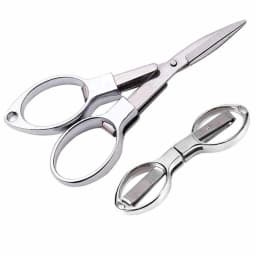 Foldable Scissors, Stainless Steel Portable Travel Scissors, Small Folding Scissors Pointy Sewing Scissor, Craft Scissors Yarn Cutter, Snips, Fold Up - Thumbnail 1