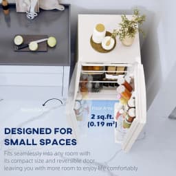 Resenkos 4.5 Cu.Ft Mini Fridge, Single Door Refrigerator with Freezer, Wheels, Adjustable Thermostat, Reversible Door, White - Thumbnail 10