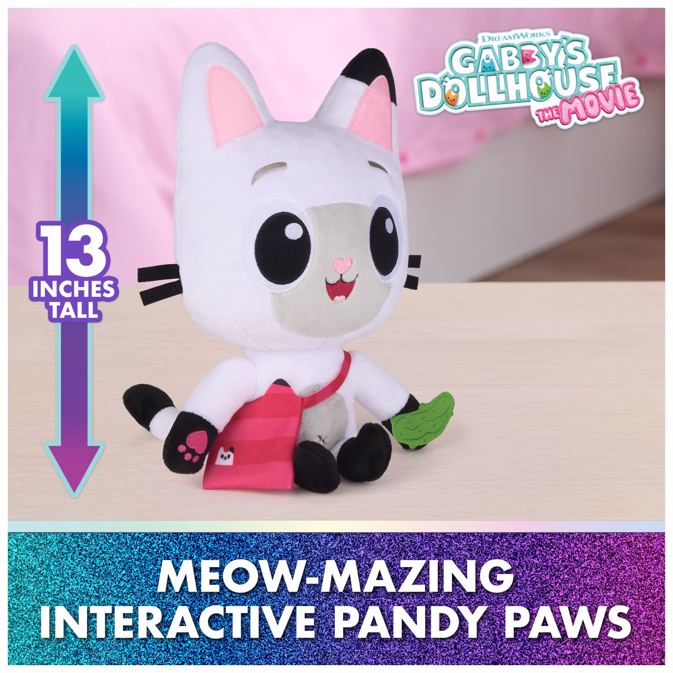 Gabby's Dollhouse: The Movie, Meow-mazing Interactive Pandy Paws Plush with Accessories for Kids 3 - Thumbnail 3