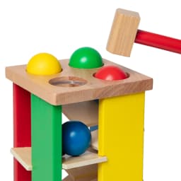 Melissa & Doug Deluxe Pound and Roll Wooden Tower Toy With Hammer - Thumbnail 4