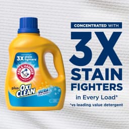 ARM & HAMMER Plus OxiClean Ultra Stain Fighters Liquid Laundry Detergent, Fresh Scent, 32.5 Fl Oz - Thumbnail 4