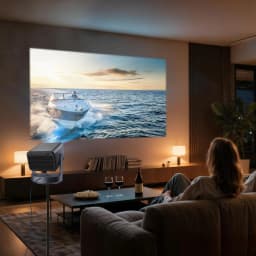 Restored Hisense C2 Ultra, Triple Laser Smart Portable Projector, 4K UHD, 3,000 Lumens, 65” – 300”, Dolby Vision - Thumbnail 4