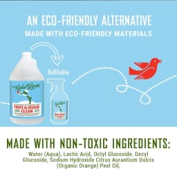 Rebel Green Fruit & Veggie Clean - Natural, Plant-Based Vegetable Wash - Sustainable, No Aftertaste - 1 Gallon Refill - Thumbnail 4